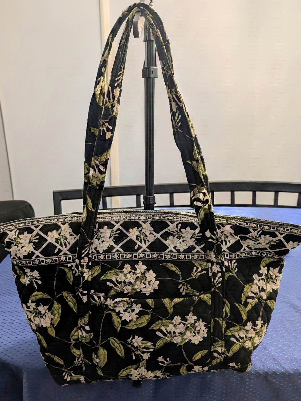 Vera Bradley Black And White Jasmine Floral Weekender
